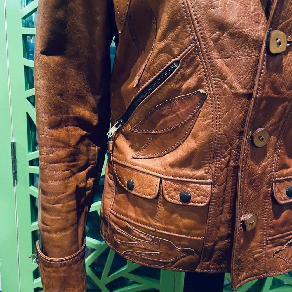 East West Leathers San Francisco Vintage STATEMENT PIECE Leather Jacket - Picture 14 of 14